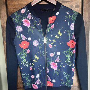 Ted Baker front zip sweater. Size 0